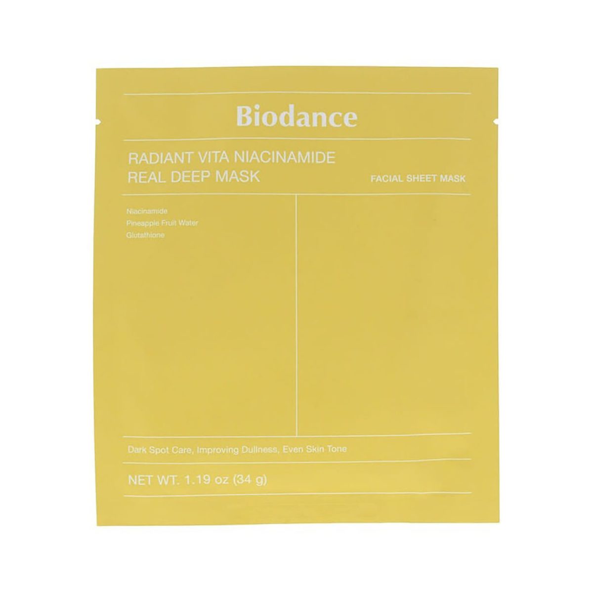 8809937361459. Biodance Radiant Vita Niacinamide Real Deep Mask 34g - Image 1