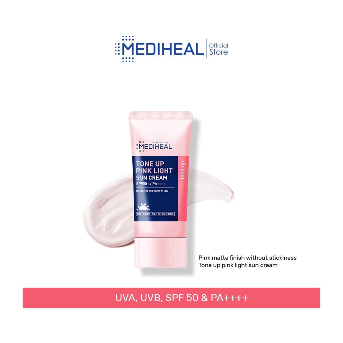 8809615055816.jpg Mediheal Tone Up Pink Light Sun Cream 45ml - Image 1