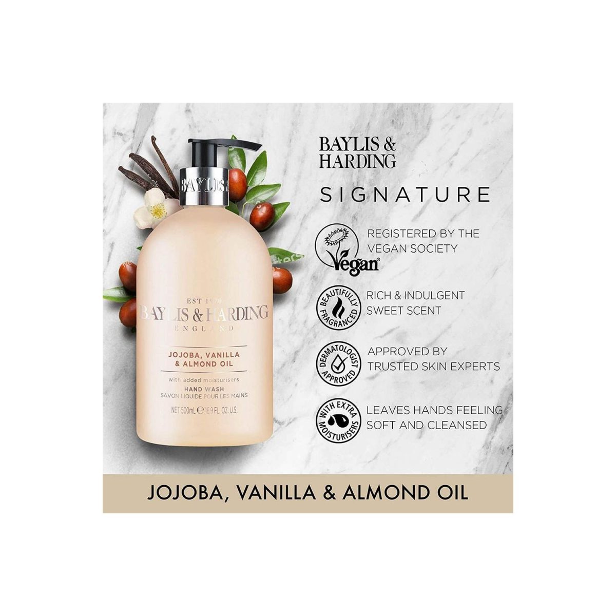 Baylis and Harding Sweet Jojoba Hand Wash 500ml - Image 2