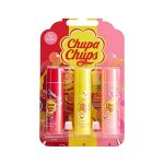 Chupa Chups Lip Balm Set 3 Pack Watermelon Mix, Peach Pulp & Lemon Sorbet 4g