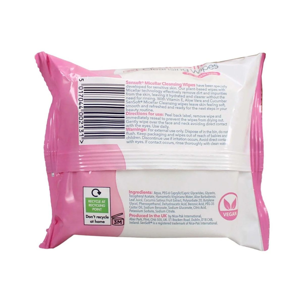 Sensoft Plastic Free Facial Cleansing Wipes Micellar 25's - Image 2
