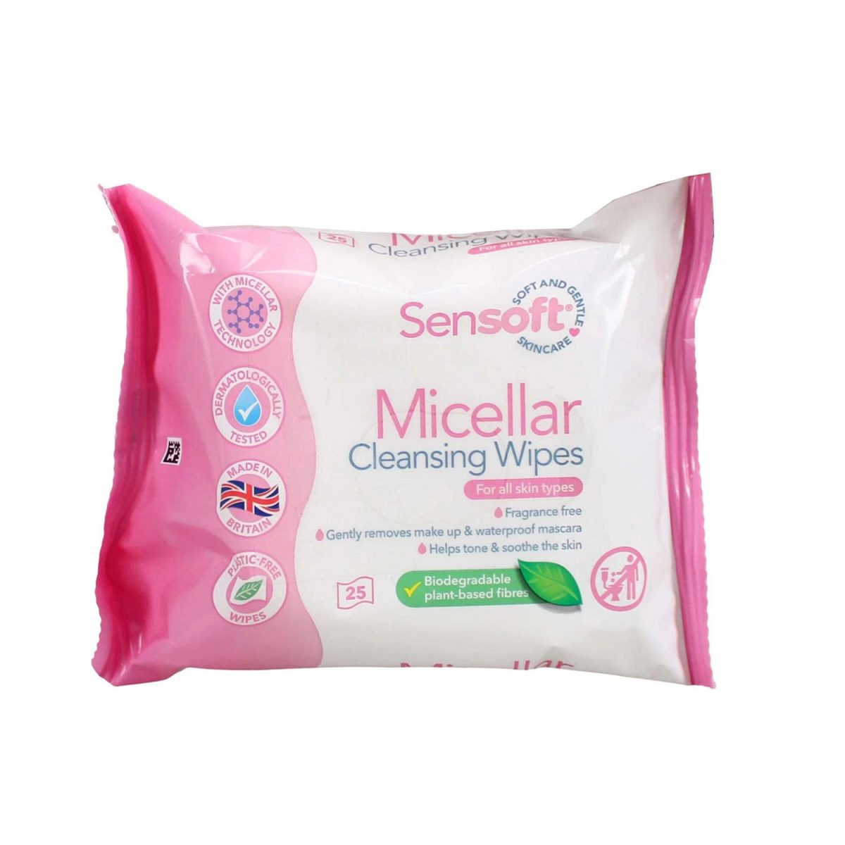 Sensoft Plastic Free Facial Cleansing Wipes Micellar 25's - Image 1
