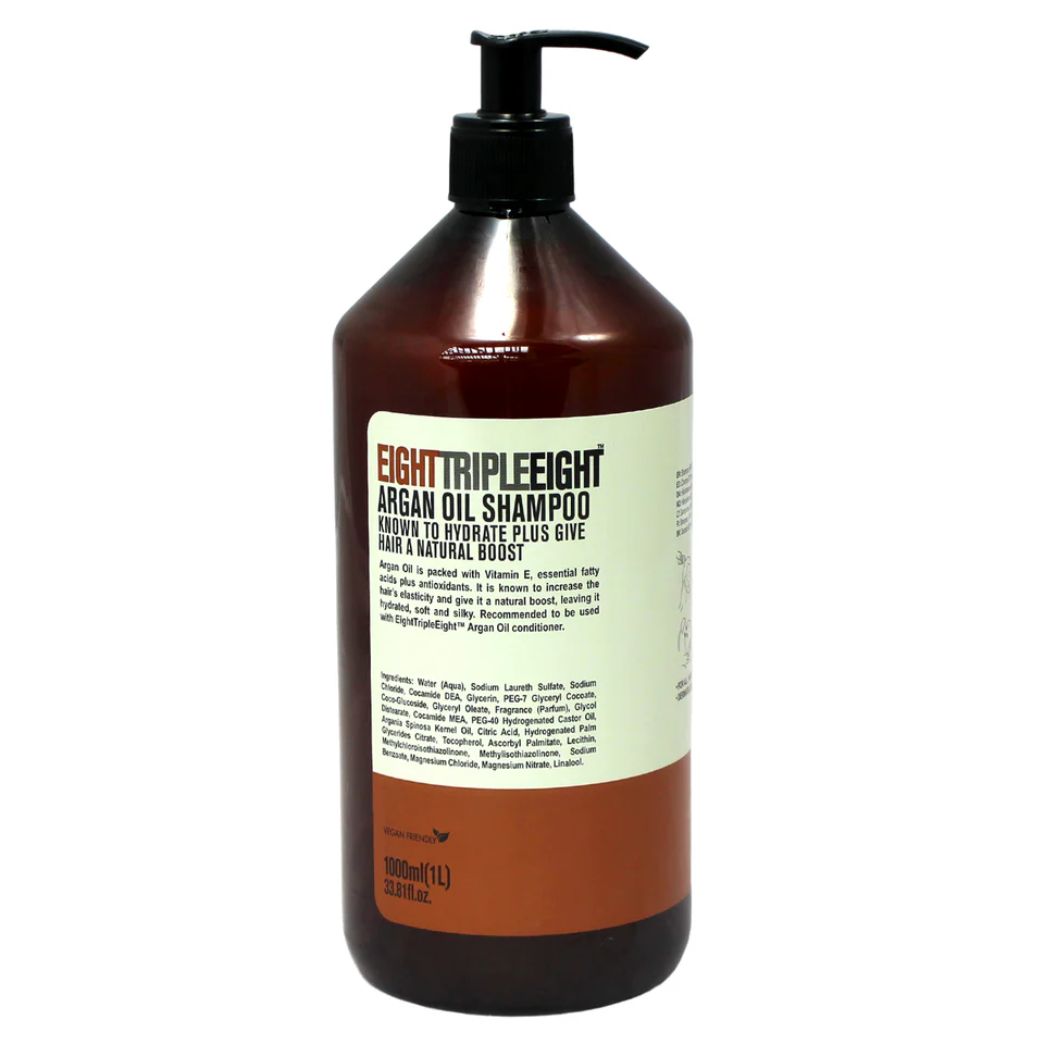 5055586607056 Eight Triple Eight Argan Oil Shampoo 1L - Image 1
