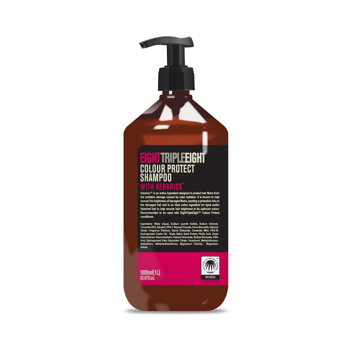 5055586607063 Eight Triple Eight Colour Protect Shampoo 1L - Image 1