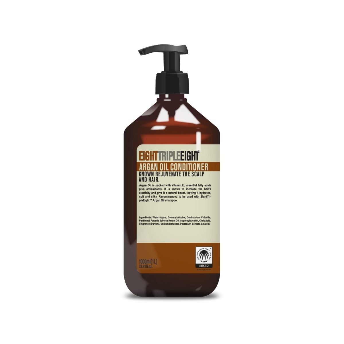 5055586607131 Eight Triple Eight Argan Oil Conditioner 1L - Image 1