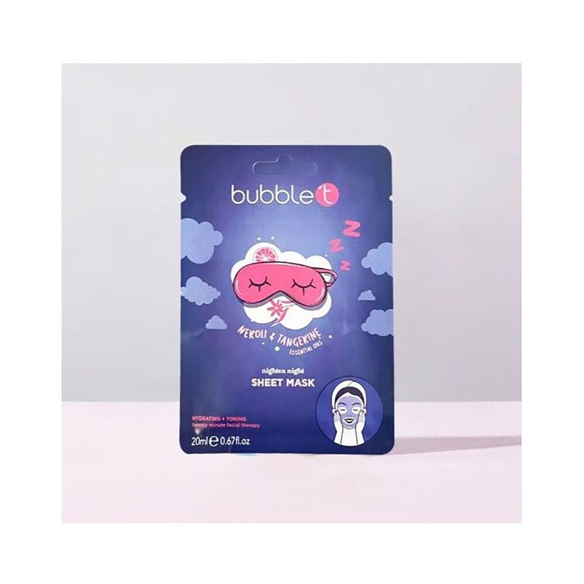 Bubble T Nightea Hydrating & Toning Sheet Face Mask Neroli & Tangerine 20ml - Image 5