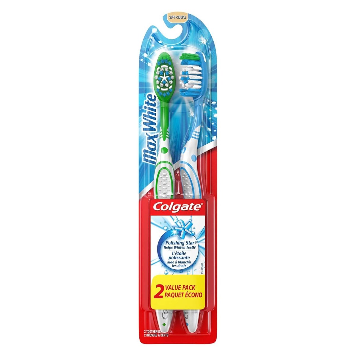 6281001819882 Colgate Max White Toothbrush 2 Pack - Image 1