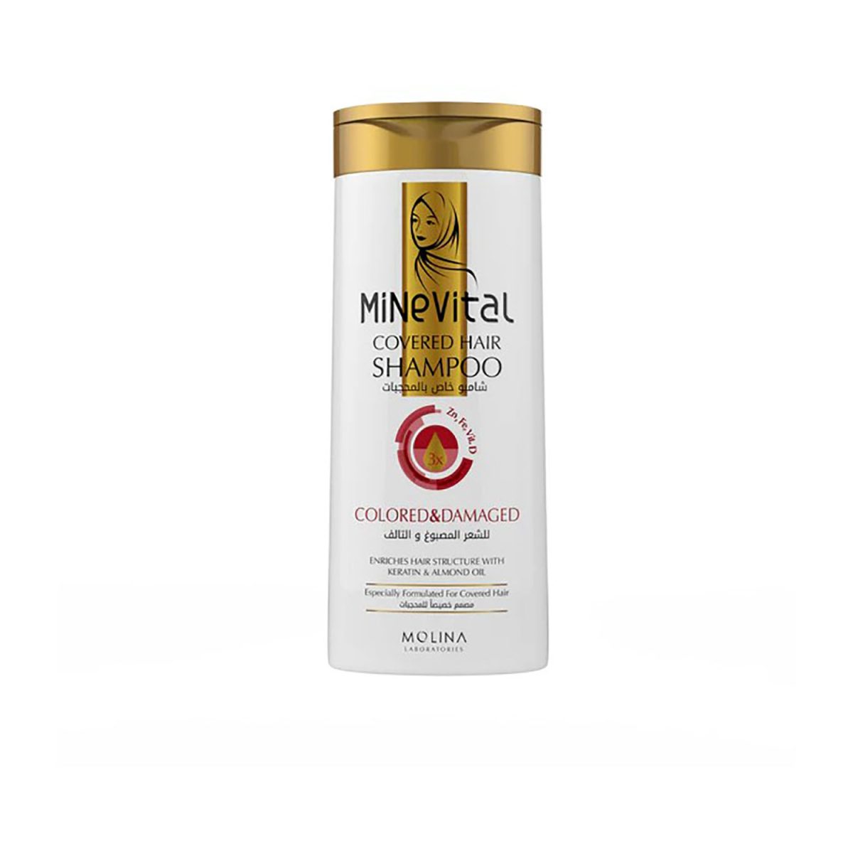 Minevital Covered Colored Damage Hair Shampoo 300ml - Image 1